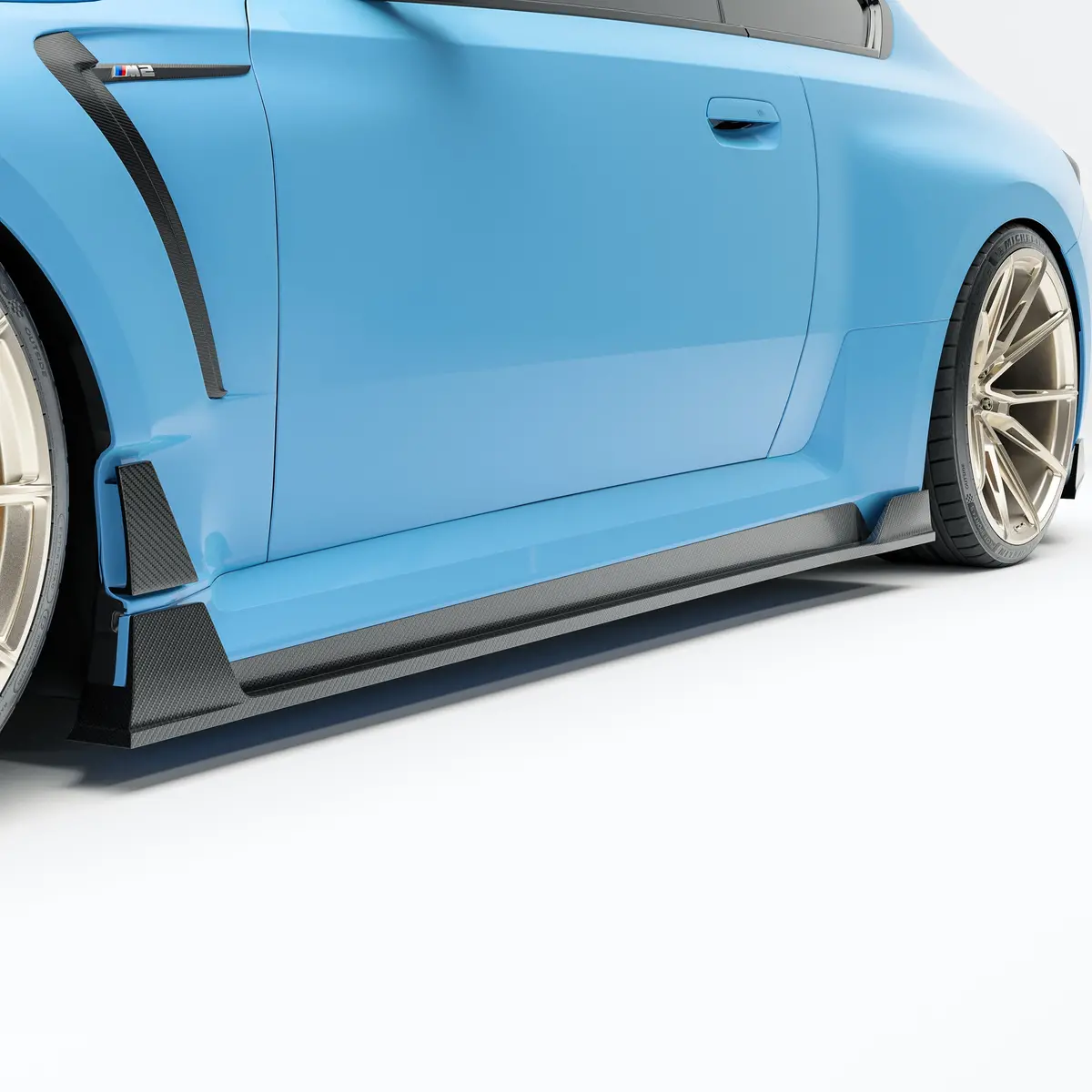 Bmw M2 G87 Carbon Fiber Side Skirts 1