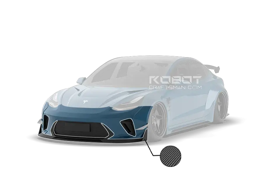 Robot "Hacker" Widebody Front Bumper & Front Lip For Tesla Model 3 1