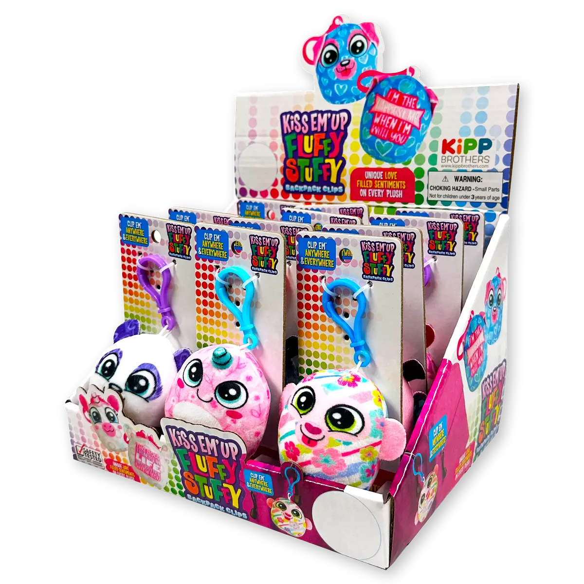 Wholesale Mini Kissem Up Plush Clips 12 Pieces Per Display 23697 1