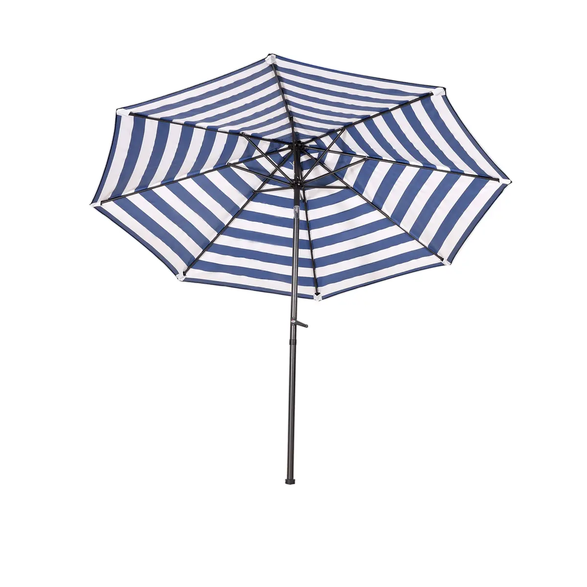 Bliss Outdoors Umb-201Bs Patio Umbrella W/ Aluminum Pole & Push Button Tilt | 9-Foot Canopy | Color Fade & Water Resistant | 1.5-In. Pole Diameter (Blue Stripes) 1