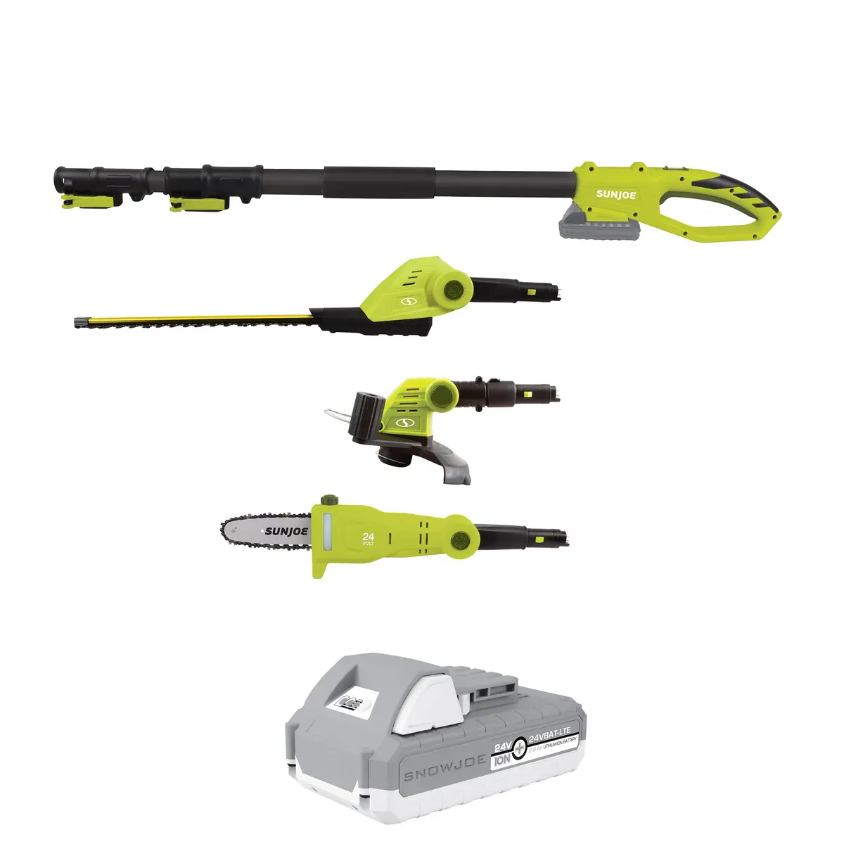 Sun Joe Gts4002c 24-Volt* Ionmax Cordless Lawn Care System Kit | Hedge Trimmer | Pole Saw | Grass Trimmer | W/ 2.0-Ah Battery + Charger 2