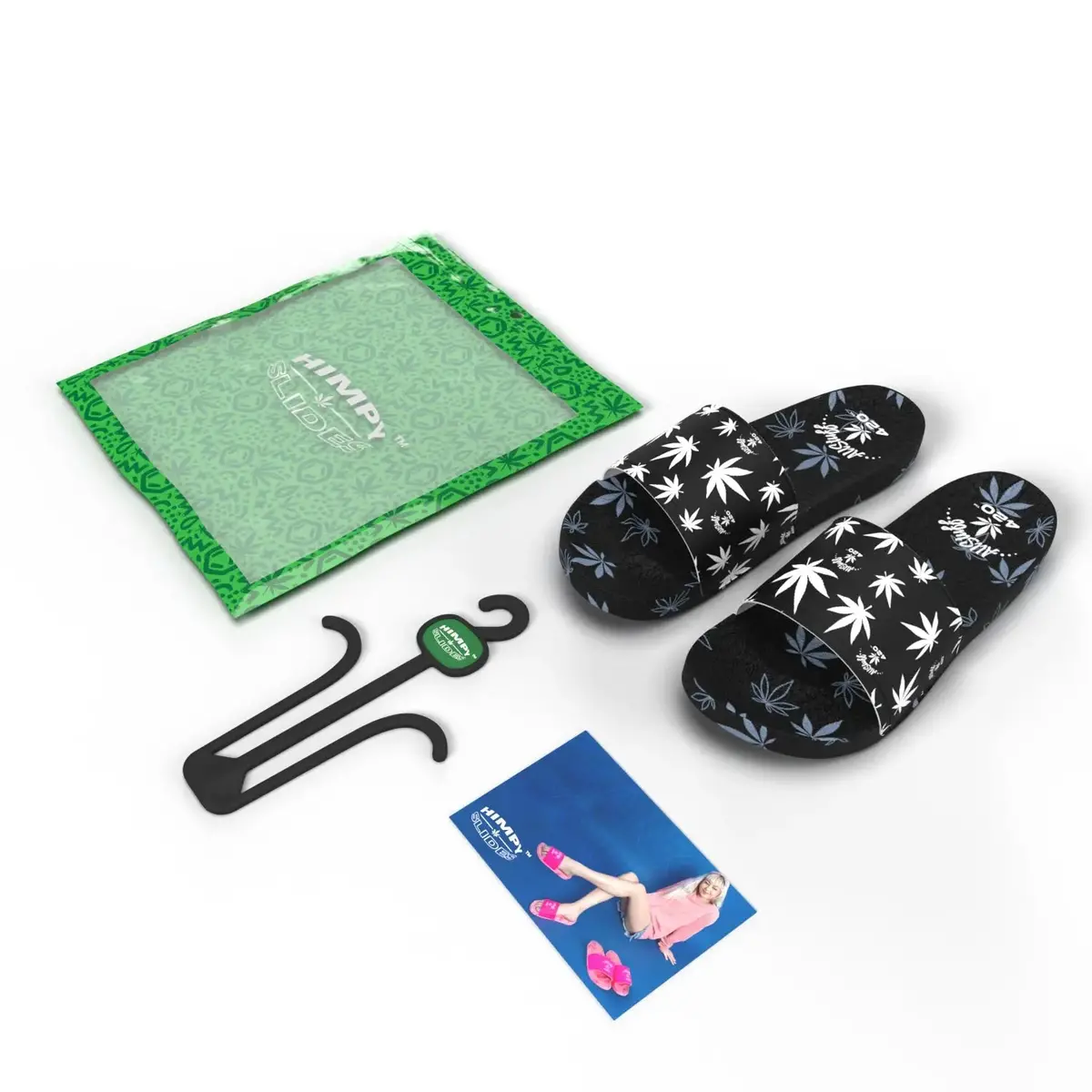 Himpy Slides - Mens Cookies And Cream Black Sandal - 1 Pair Per Pack 2