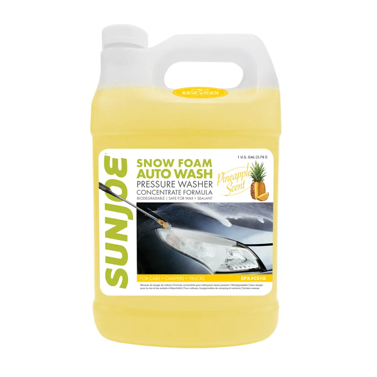 Sun Joe Spx-Fcs1g Premium Snow Foam Pressure Washer Rated Car Wash Soap + Cleaner, Pineapple Scent | 1 Gal. 2