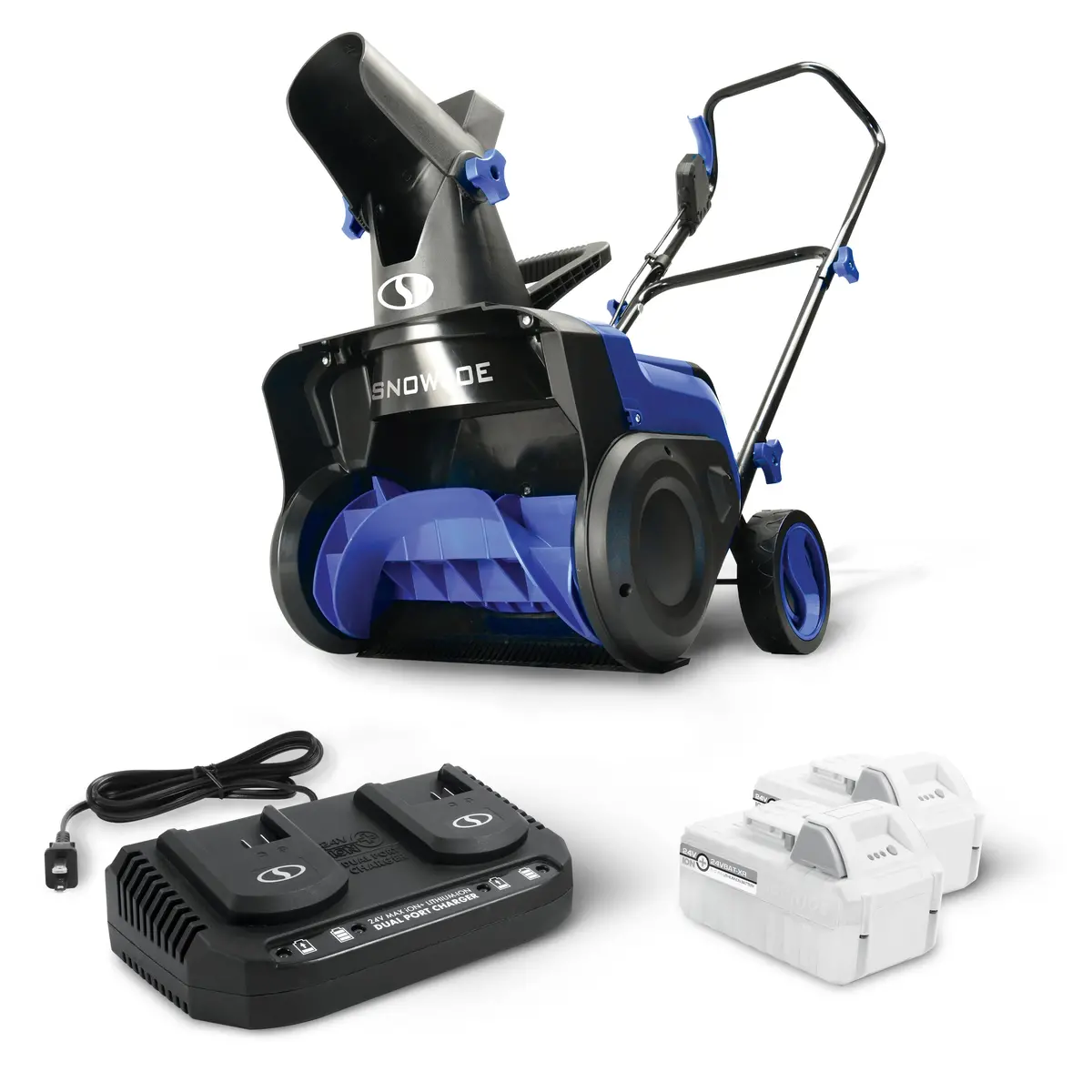 Snow Joe 48-Volt* Ionmax Cordless Single-Stage Snow Blower Kit | 15-Inch | Brushless 750W Motor | W/ 2 X 5.0-Ah Batteries + Dual Port Charger 1