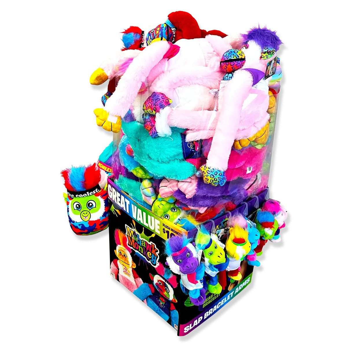 Plush Mohawk Monkey Assorted Floor Display - 30 Pieces Per Retail Ready Display Kit 88436 1