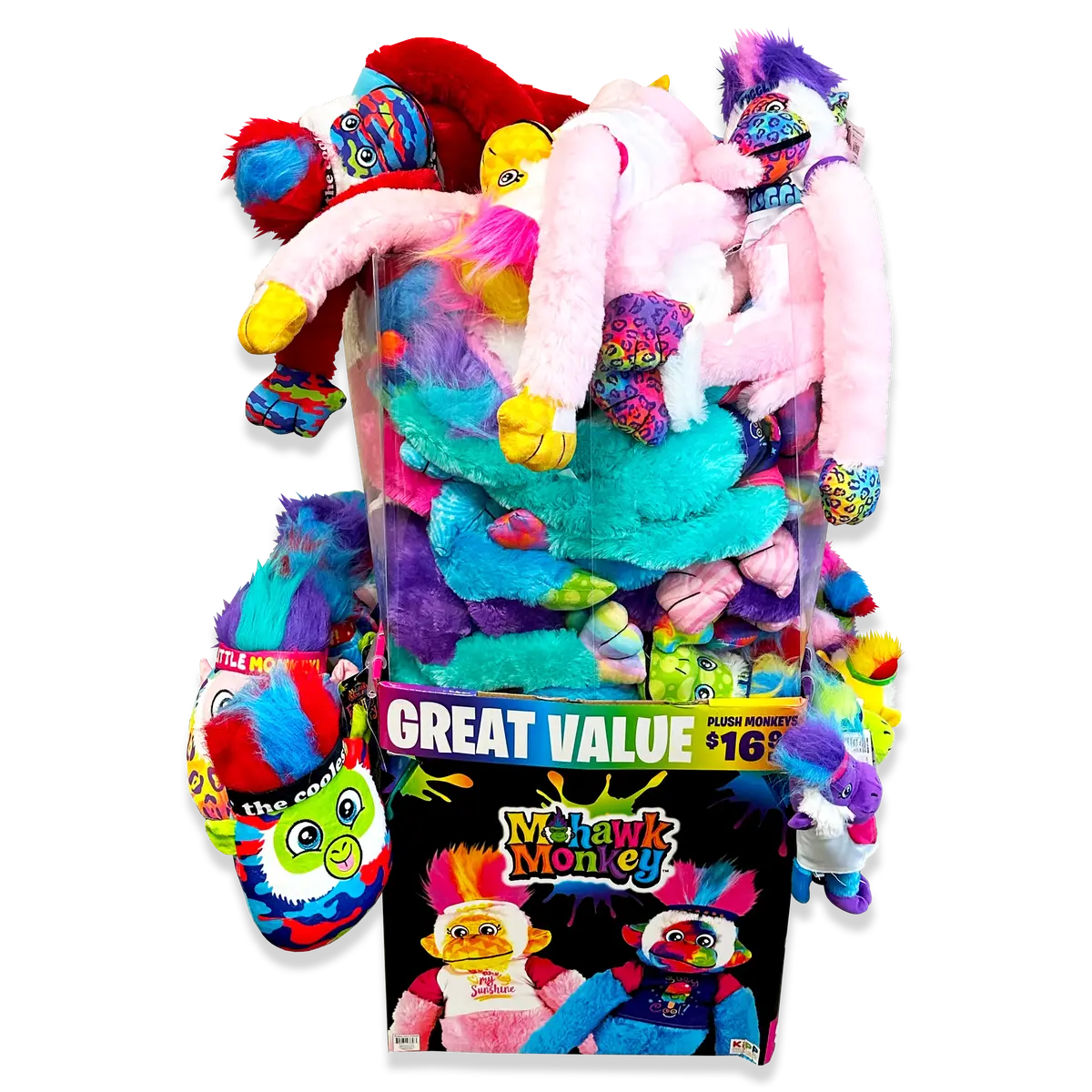 Plush Mohawk Monkey Assorted Floor Display - 30 Pieces Per Retail Ready Display Kit 88436 2
