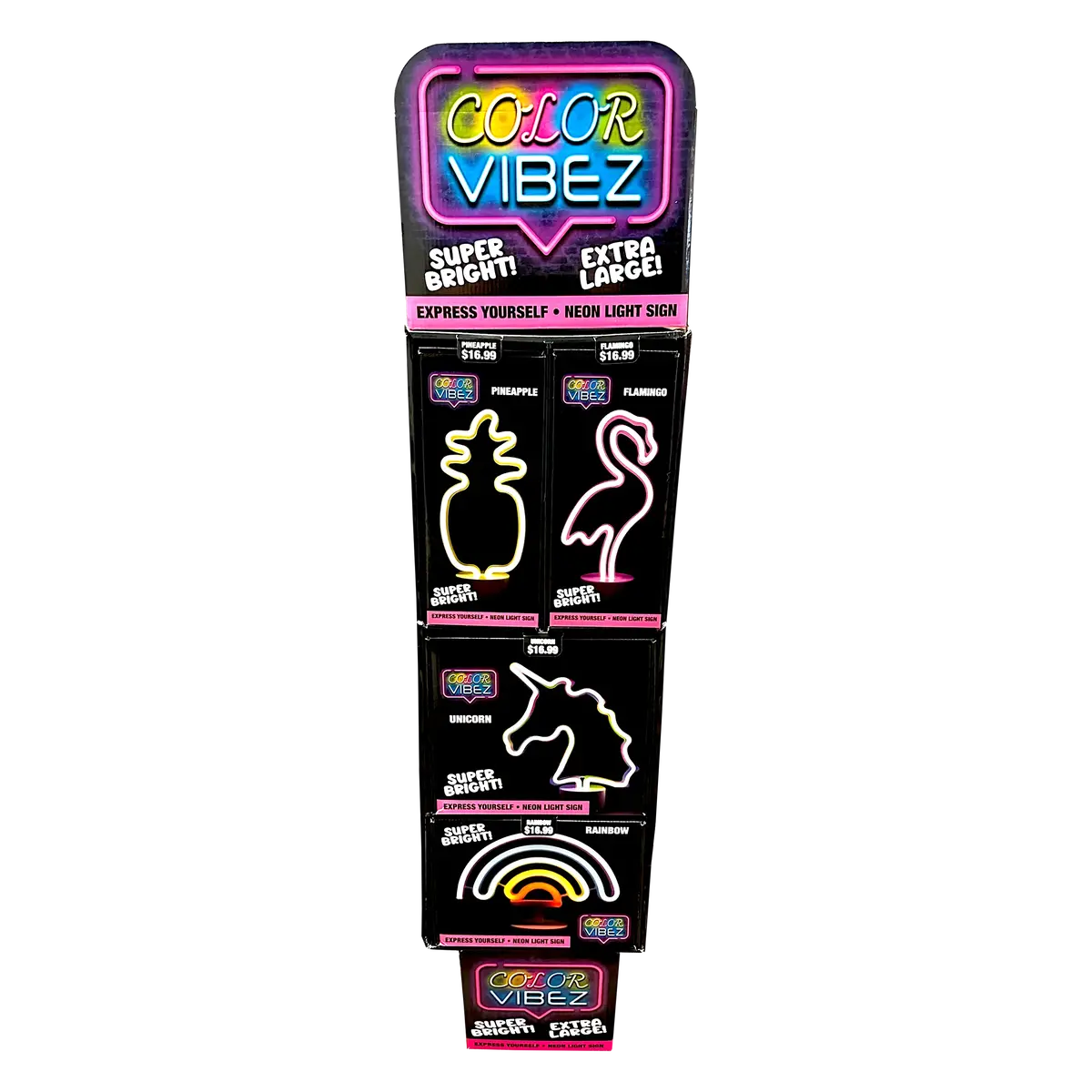 Neon Sign Assortment Floor Display - 16 Pieces Per Retail Ready Display Kit 88462 2
