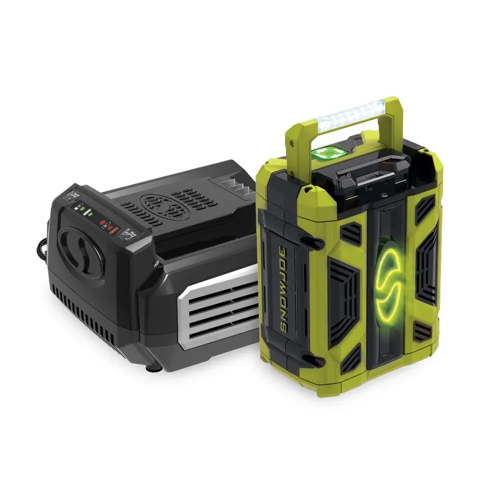 Snow Joe + Sun Joe Certified Authentic 100-Volt Ionpro Starter Kit | 5.0 Amp Battery | Rapid Charger 1