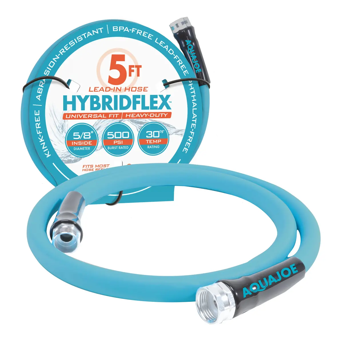 Aqua Joe Ajpgh05-Pro 5/8 Hybridflex Lead-In Hose | 5-Foot | 500 Psi Burst Rating 1
