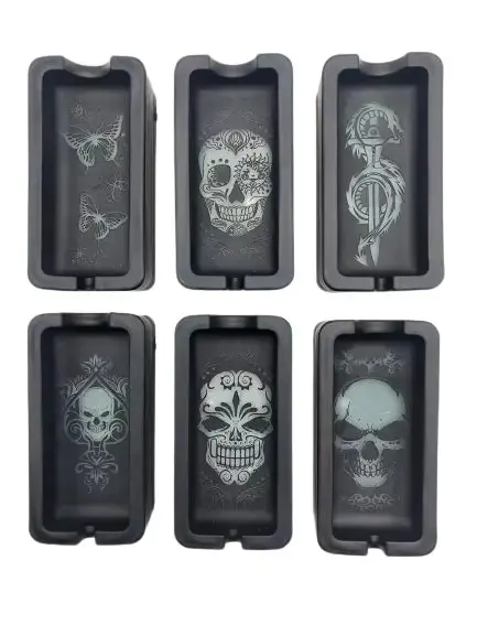 Black Glass Ashtray With Led Light-Up Design - 6 Pieces Per Retail Ready Display 23104 2