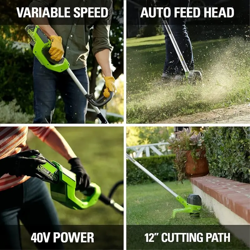 40V 12" String Trimmer, 4.0Ah Battery And Charger Included 2