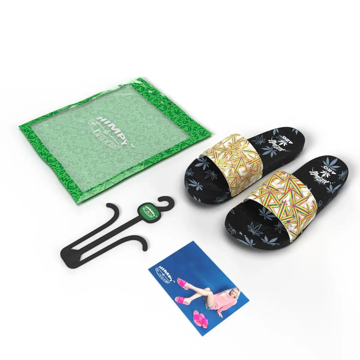 Himpy Slides - Mens Pineapple Express Black Sandal - 1 Pair Per Pack 2