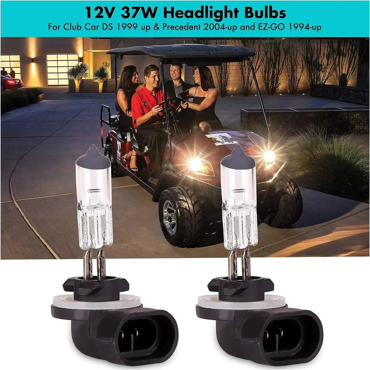 12 Volt Golf Cart Headlight Bulb For Club Car & Ezgo - 10L0l 2