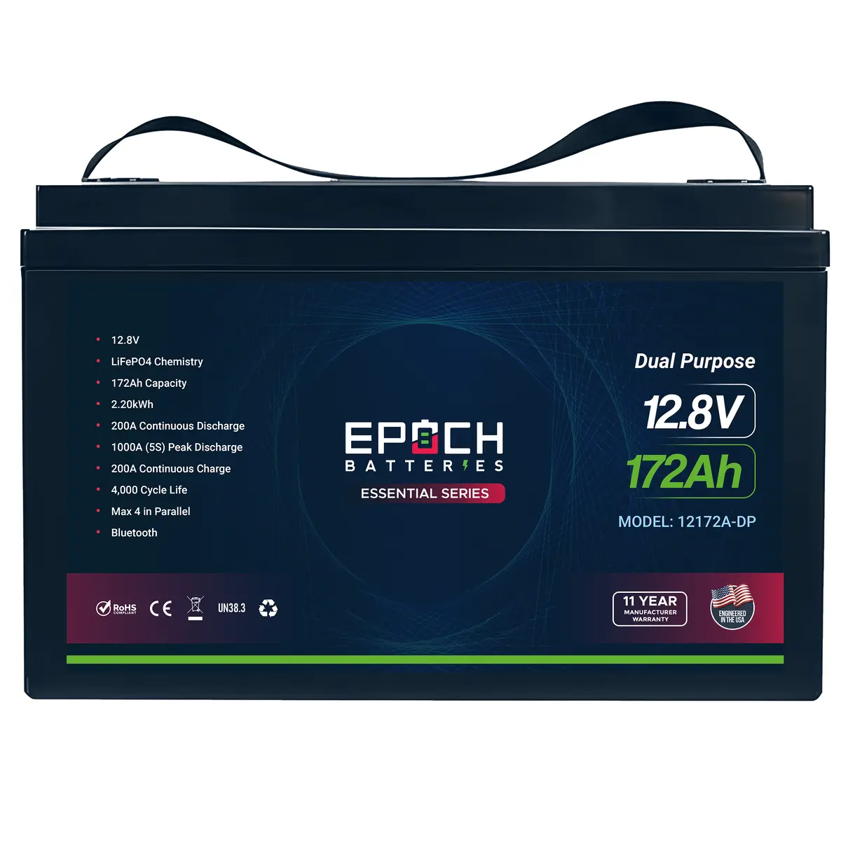 (Pre-Order) 12V 172Ah (2.20Kwh) Dual Purpose Essential Series - Group 31 Lifepo4 Battery - Eta Apr 30 1