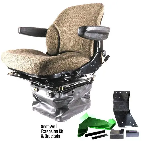 12V Mid Back Tractor Seat W/ Air Suspension For John Deere 1