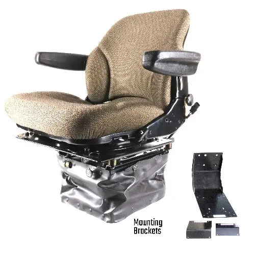 12V Mid Back Tractor Seat W/ Air Suspension For John Deere 1