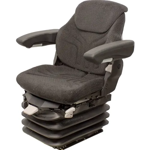 12V Heavy Duty Tractor Excavator Backhoe Loader Seat W/ Air Suspension 1