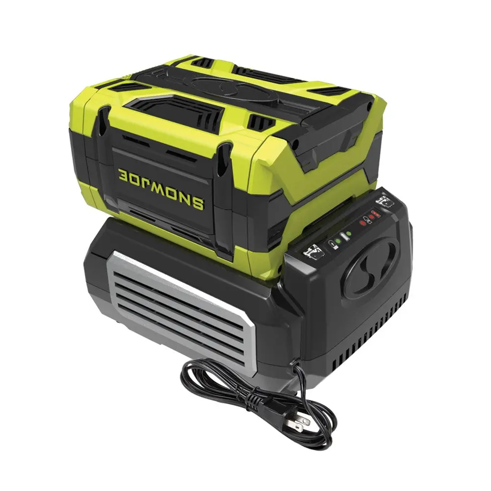 Snow Joe + Sun Joe Certified Authentic 100-Volt Ionpro Starter Kit | 5.0 Amp Battery | Rapid Charger 2