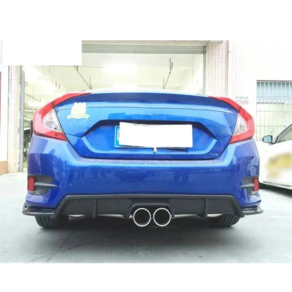 Ame Motorsport Car Carbon Fiber Rear Diffuser Lip Spoiler For Honda Civic X 10Th 2016-2018 1
