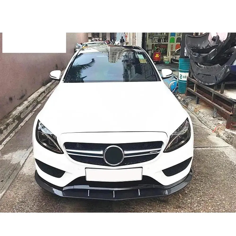 Ame Motorsport Carbon Fiber Front Bumper Lip Spoiler Guard For Mercedes-Benz C Class W205 Standard Sedan 2015 - 2019 1