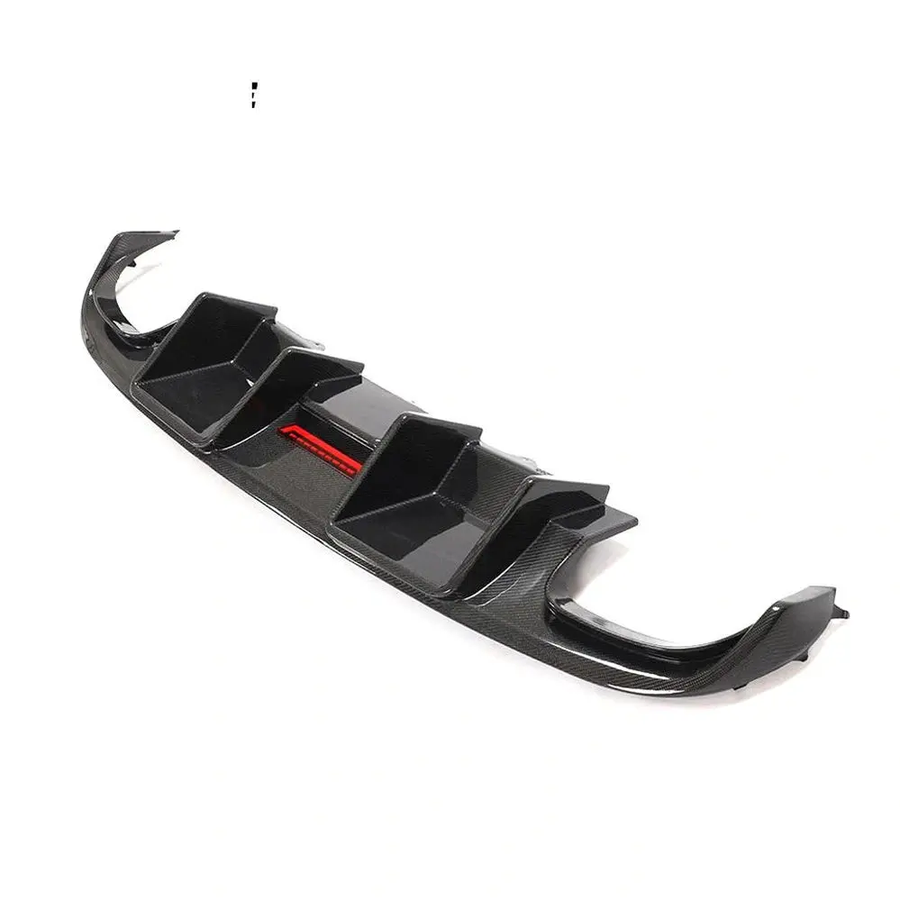 Ame Motorsport Carbon Fiber Rear Bumper Diffuser With Led Light For Audi A4 S4 Base Sedan 4-Door 2008-2012 1