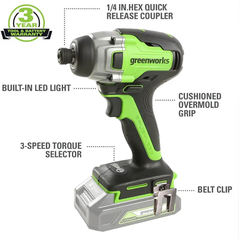 24V Brushless Impact Driver (Tool Only) - Is24l00 2