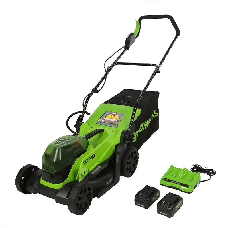 48V (24V X 2) 14" Lawn Mower, (2) 4.0Ah Battery And Charger Included 1