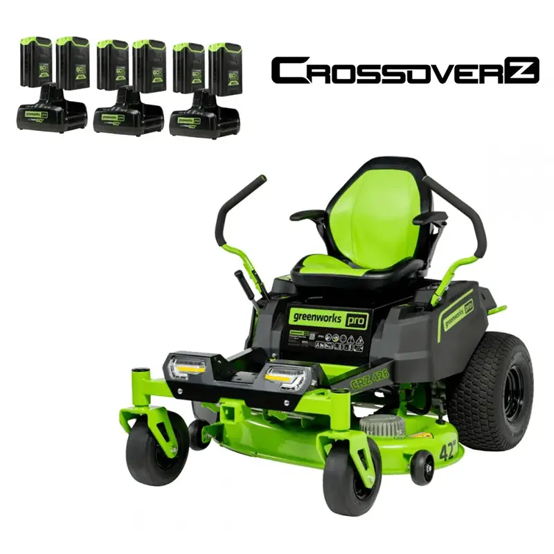 60V 42" Crossover Z Residential Zero Turn Lawn Mower, (6) 8.0Ah Batteries And (3) Dual Port Turbo Chargers 1
