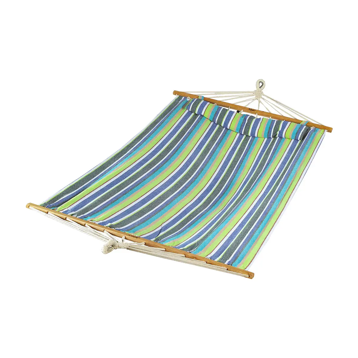 Bliss Hammocks Bh-404G Caribbean Hammock W/ Pillow & Hanging Hardware | 48-In. Wide | 265 Lb. Capacity (Candy Stripe) 1