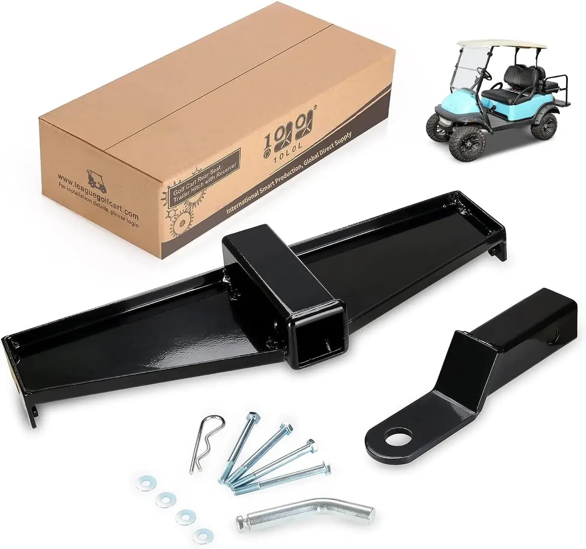 10L0l Golf Cart Trailer Hitch & Bumper Receiver For Club Car Precedent 2004+ 1