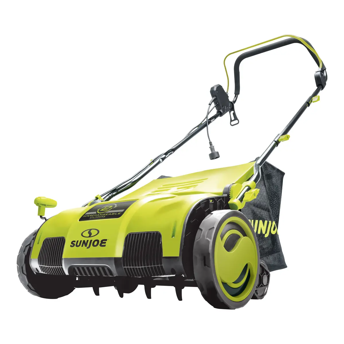 Sun Joe Aj805e Electric Lawn Dethatcher + Scarifier W/ Collection Bag | 15-Inch | 13-Amp 1