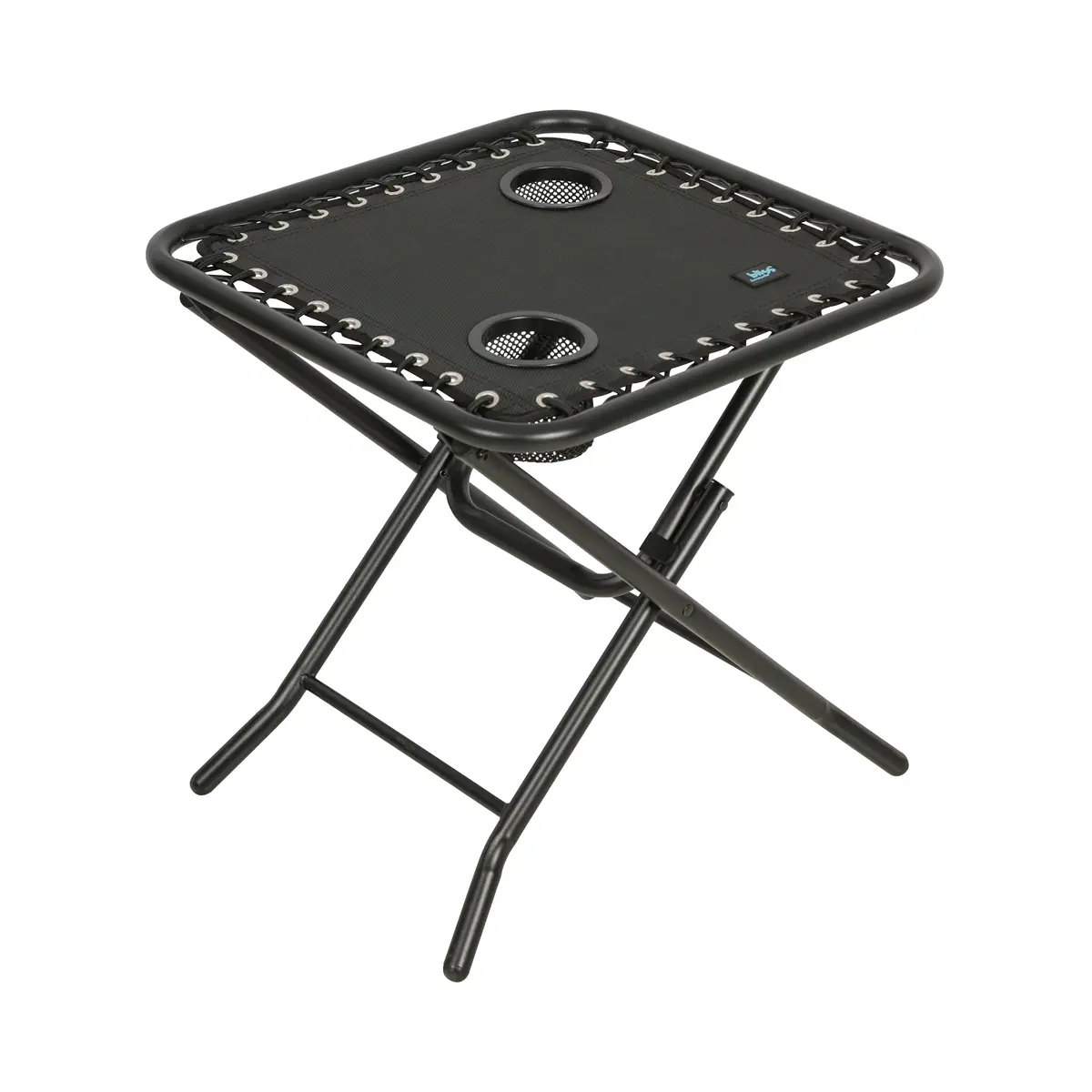 Bliss Hammocks Gfc-Tbl-Bk Folding Side Table W/ 2 Built-In Cup Holders | 20-In. Surface | Weather Resistant | 40 Lb. Capacity (Black) 1