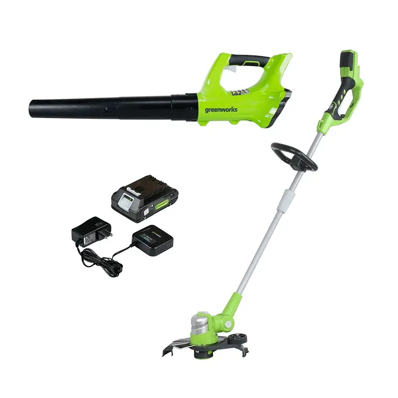 24V String Trimmer And 100 Mph - 330 Cfm Jet Blower Combo, 2.0Ah Battery And Charger Included 1