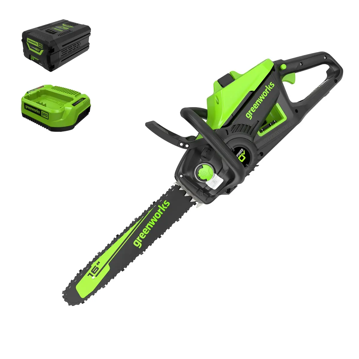 60V 16" Brushless Cordless Chainsaw, 2.5Ah Battery And Charger Included 1