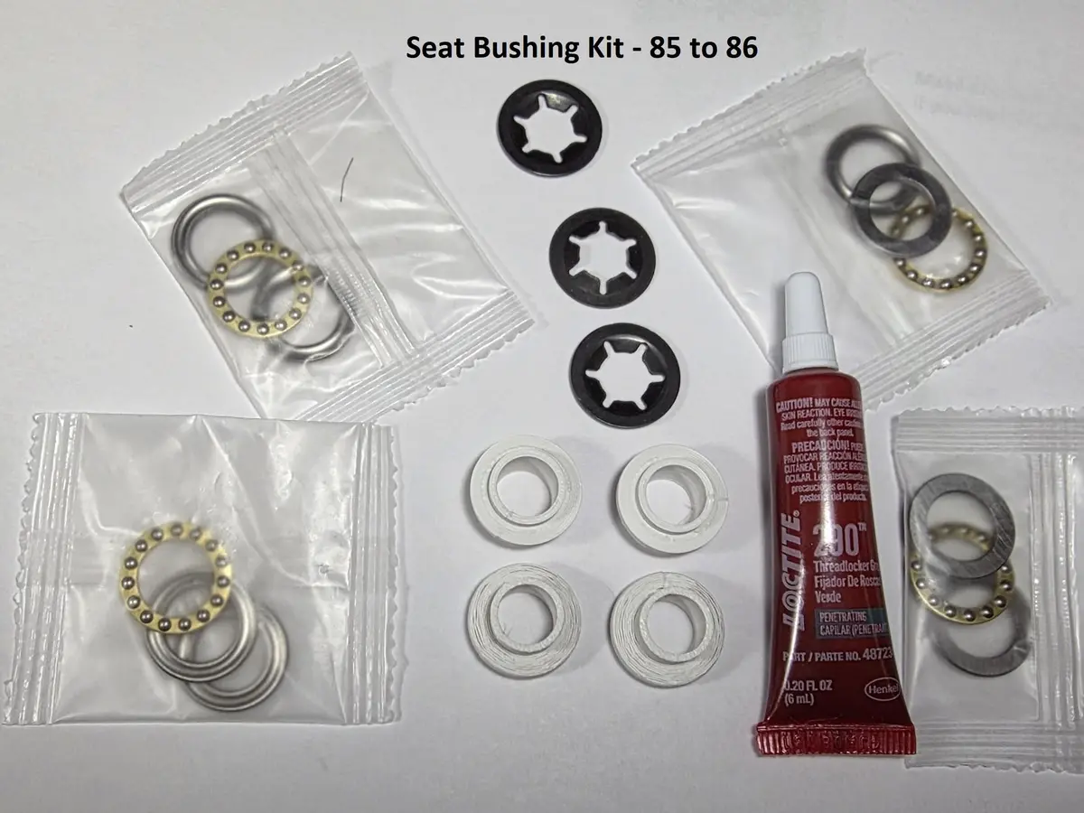 Front Seat Bushing Repair Kit - Bushes, Clips & Bearing Set - Porsche 928 - 85 To 86 Only 1