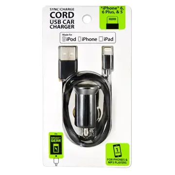 Car Charger Usb Port With Usb To Lightning Charging Cable Set - 2 Pieces Per Pack 20685 1