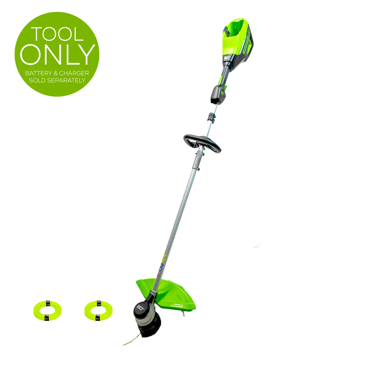 80V  14"/16'' String Trimmer + 2Pk Bulk Line (Tool Only) 1