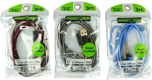Charging Cable Elite Indestructible Usb To Lightning 3Ft 2.4 Amp - 3 Pieces Per Pack 21158 1