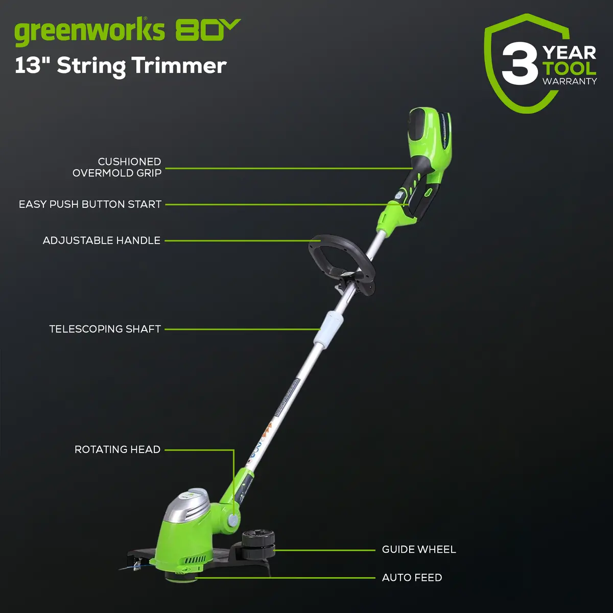 40V 13" String Trimmer (Tool Only) - Stf305 2