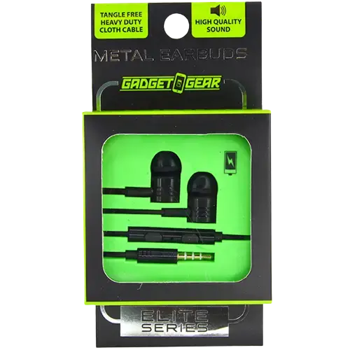 Wired Earbuds Metal With Mic  - 2 Pieces Per Pack 21206 1