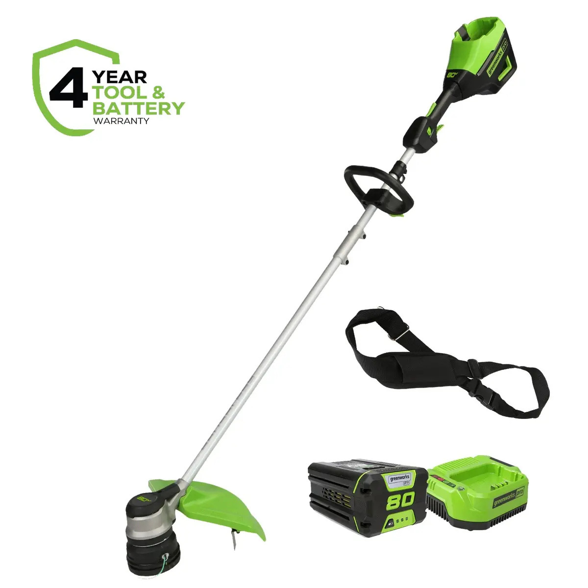 80V 16" Brushless String Trimmer, 2.0Ah Battery And Charger Included 1