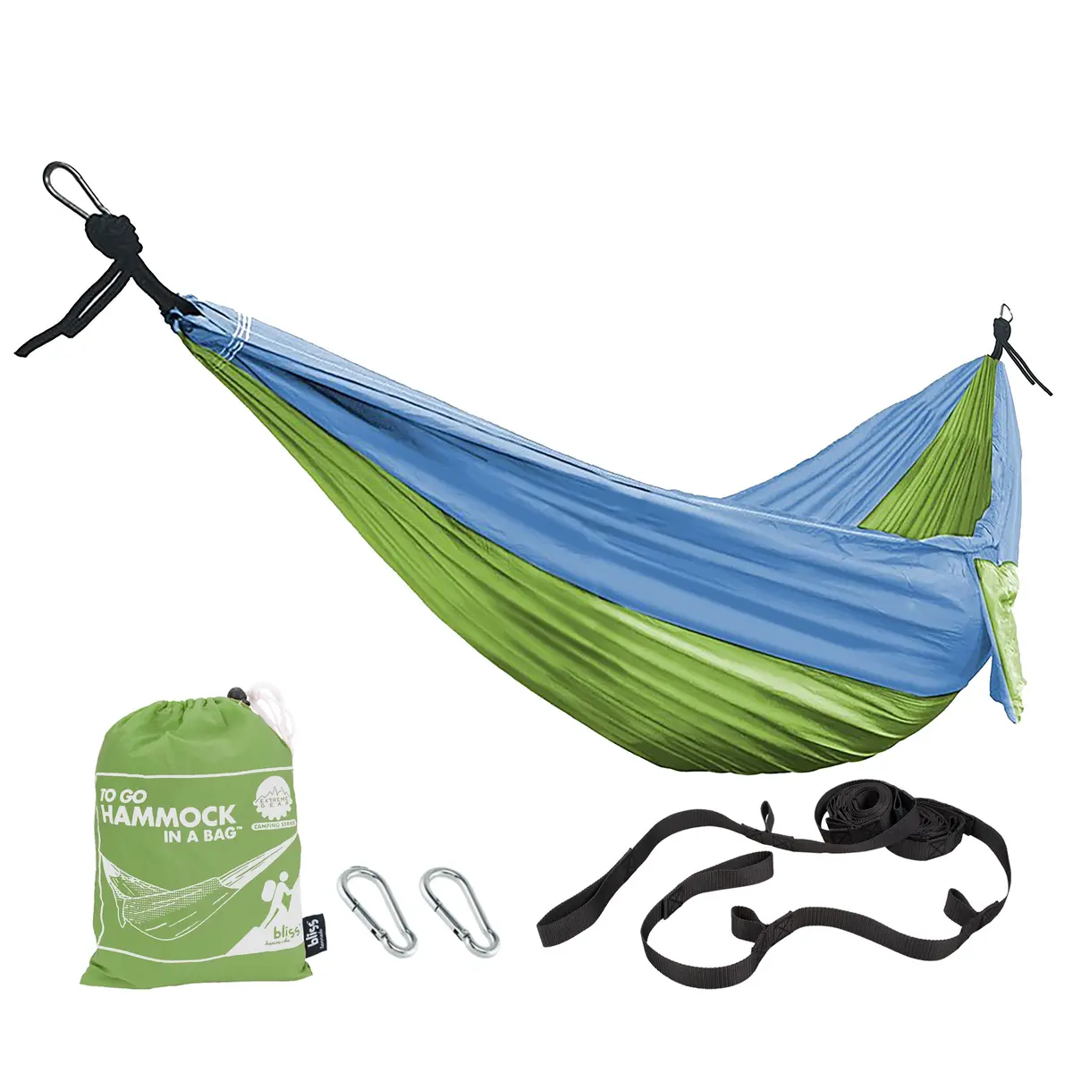 Bliss Hammocks Bh-406St-Mm Hammock In A Bag W/ Carabiners & Tree Straps | 54-In. Wide | Weather Resistant | 350 Lb. Capacity (Mermaid) 1