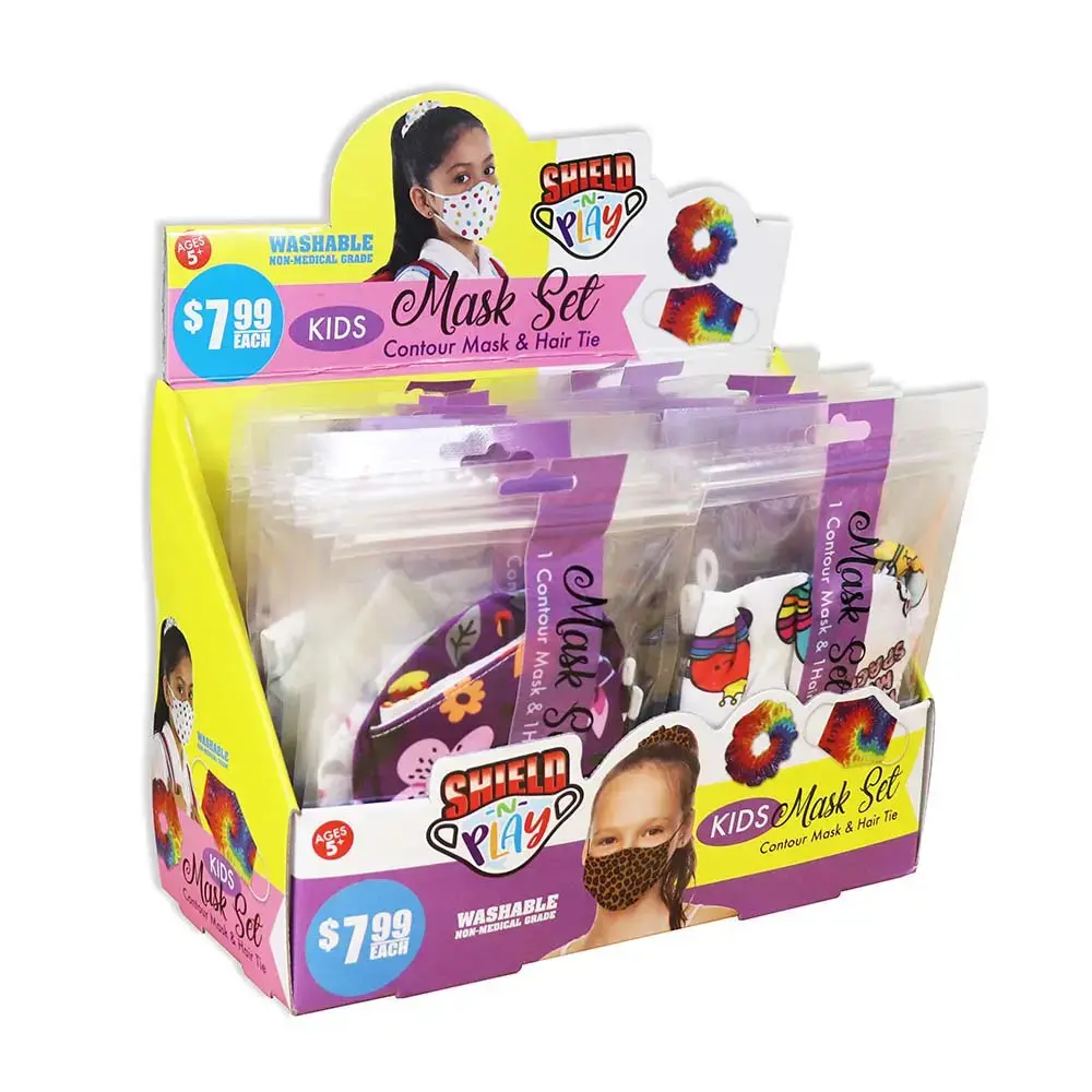 Childrens Face Mask And Hair Tie 24 Pieces Per Retail Ready Display 22022 1