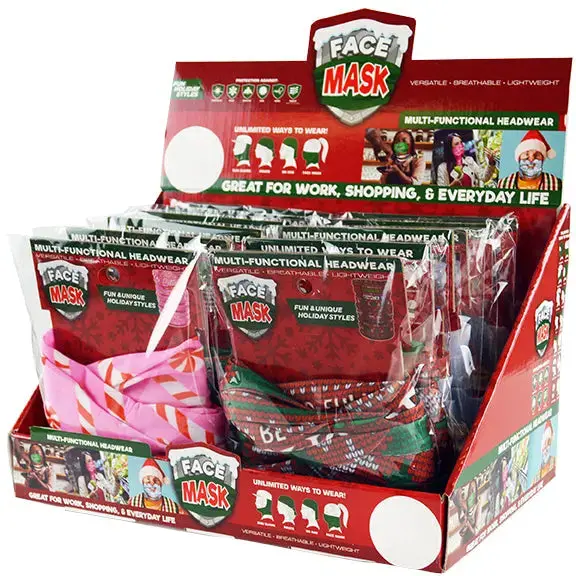 Christmas Tube Face Cover - 12 Pieces Per Retail Ready Display 22111 1