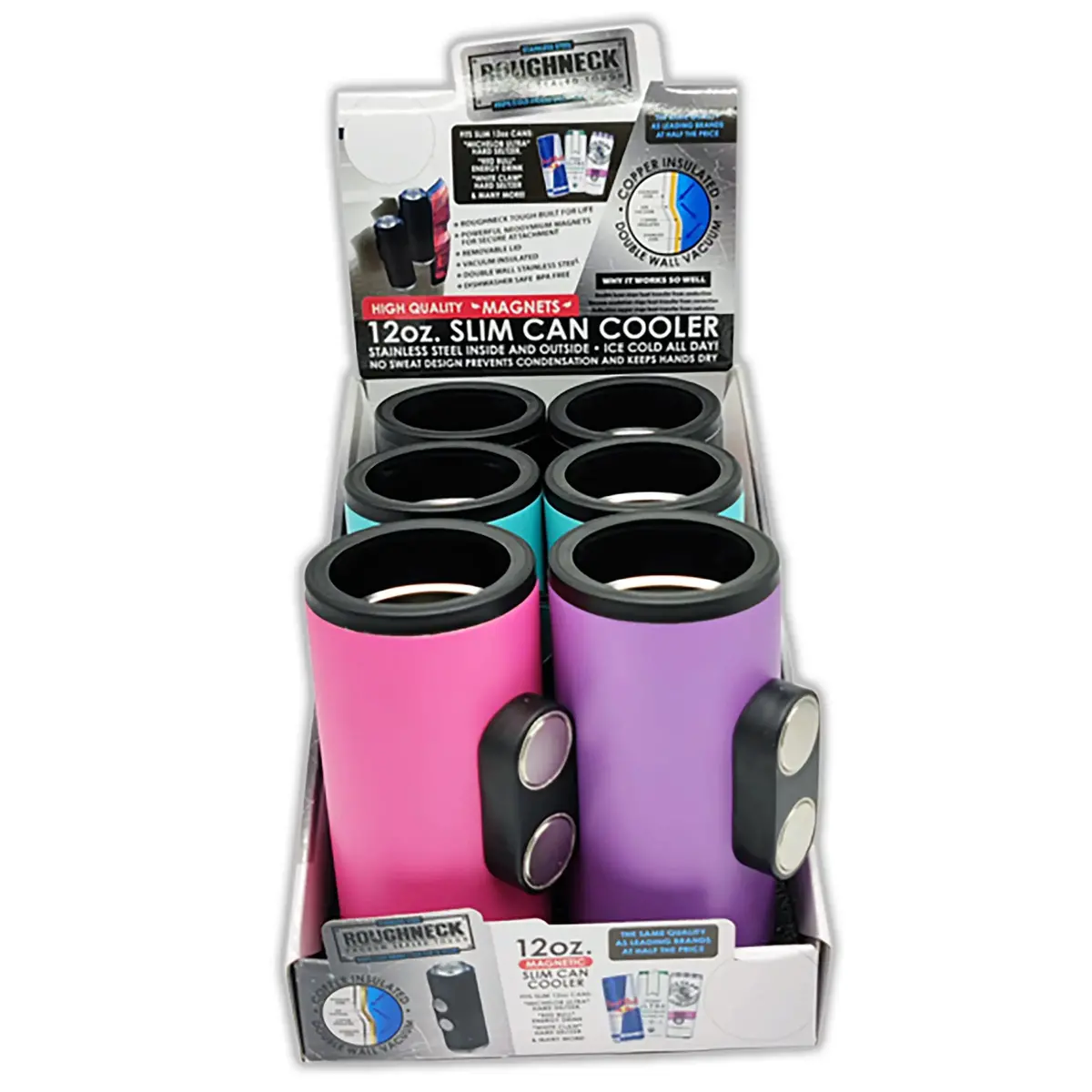 Neoprene Magnetic Slim Can Cooler - 6 Pieces Per Retail Ready Display 22141 2