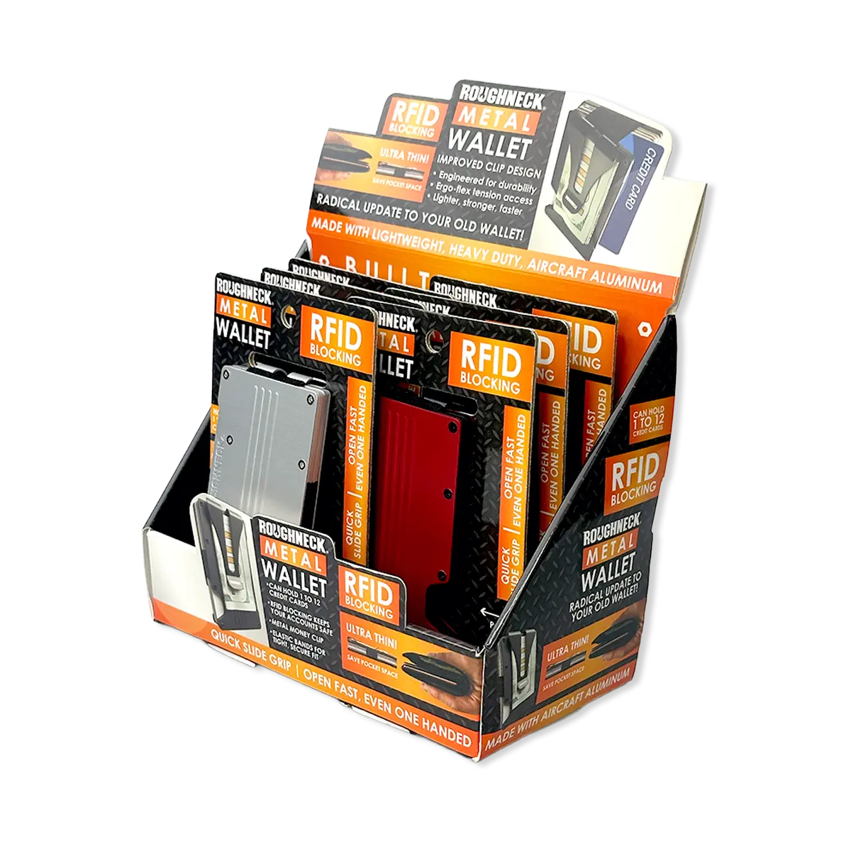 Metal Rfid Blocking Ultra-Thin Wallet - 6 Pieces Per Retail Ready Display 22282N 1