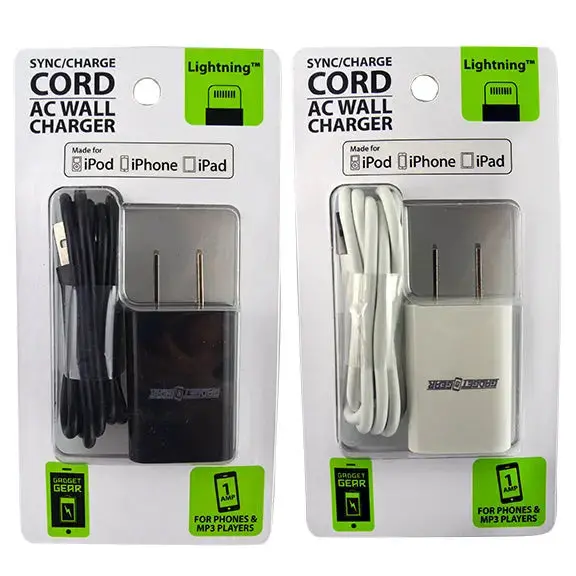 Ac Wall Charger Usb Port With Usb To Lightning Charging Cable Set 2.4 Amp - 2 Pieces Per Pack  22328 1