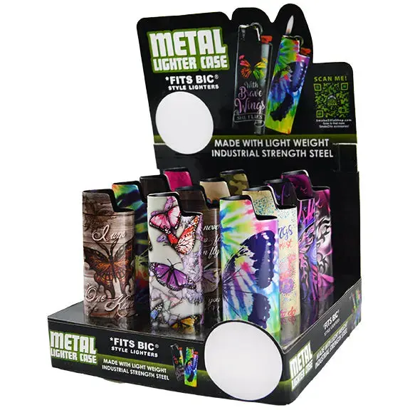 Butterfly Metal Lighter Case - 12 Pieces Per Retail Ready Display 22337 1