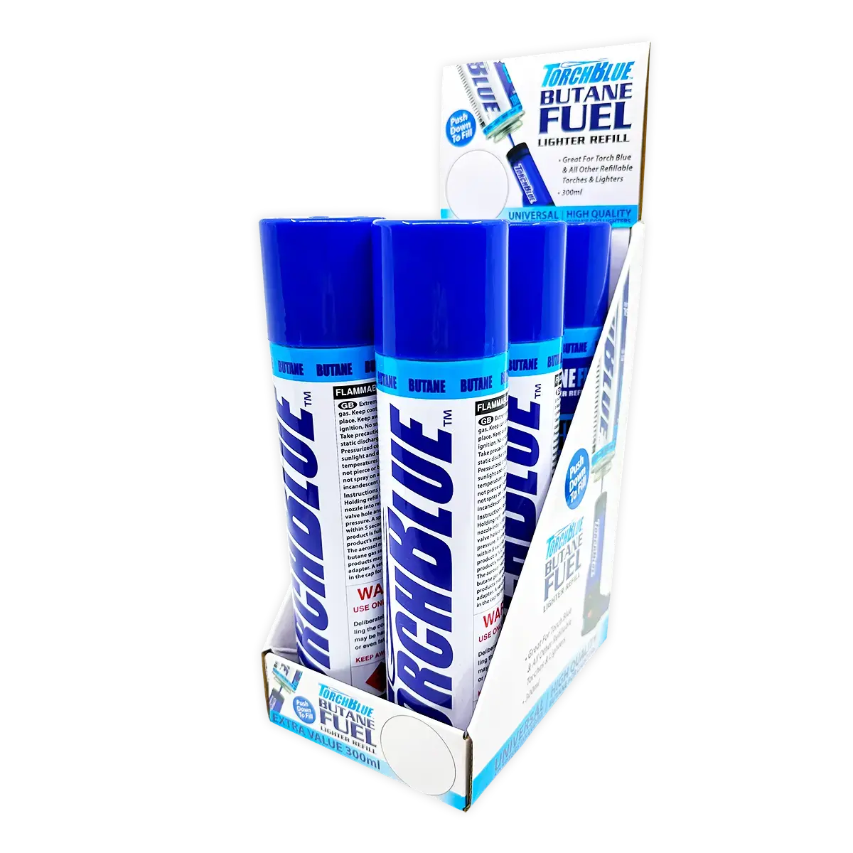 300Ml Bulk Torch Blue Butane Refill - 6 Pieces Per Retail Ready Display 22399 1