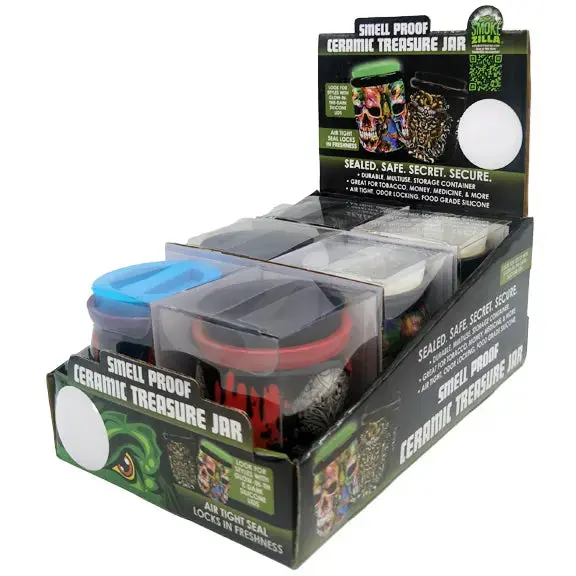 Smell Proof Ceramic Jar - 6 Pieces Per Retail Ready Display 22436 1